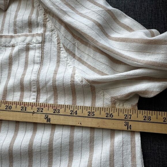 Aerie Two-Piece Set – Striped Button-Down Shirt L High-Waist Wide-Leg Pants M - Picture 13 of 16